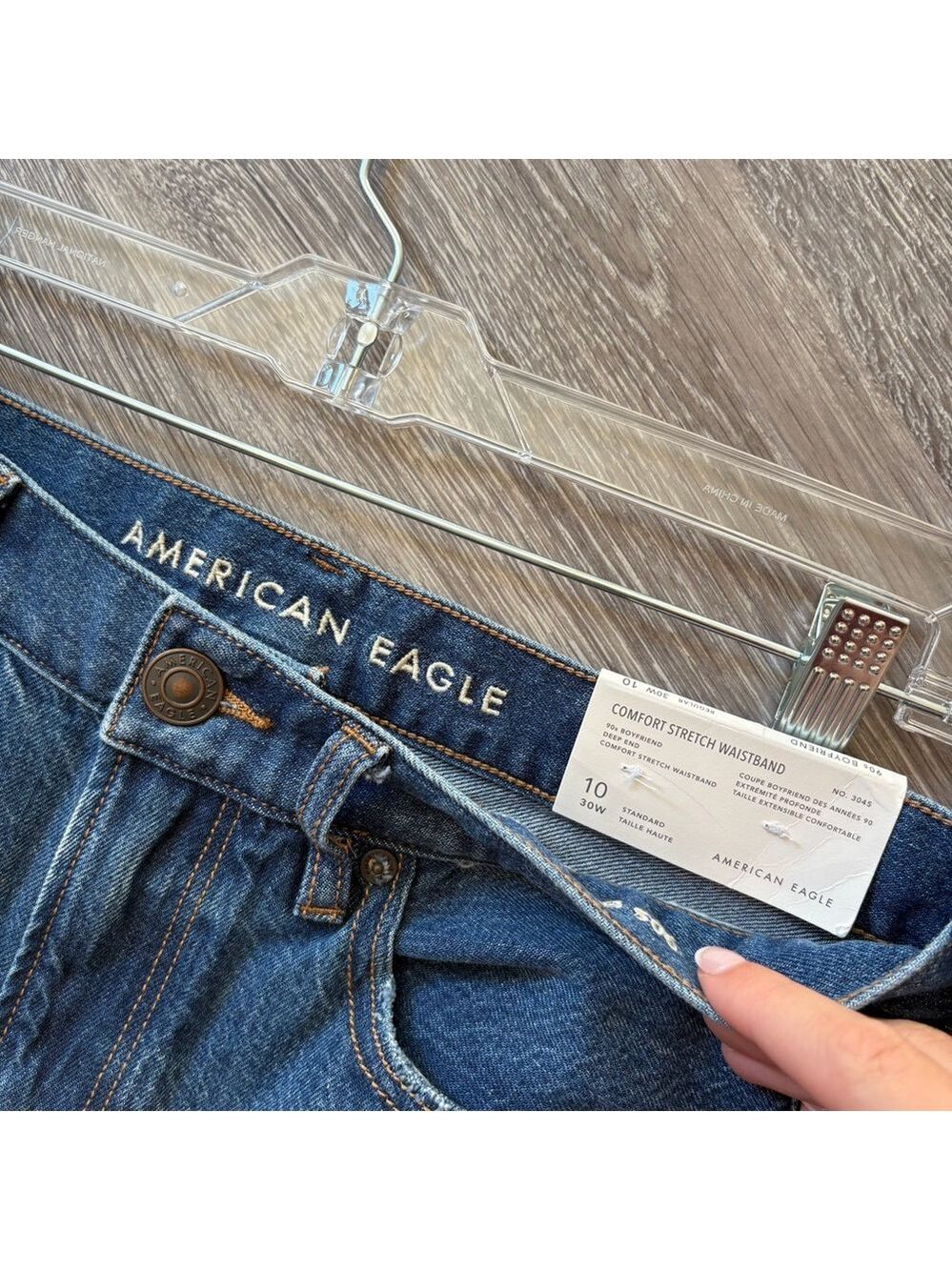 American Eagle Outfitters Classic 90’s Deep End Comfort Stretch Blue Denim Jeans - Picture 3 of 7